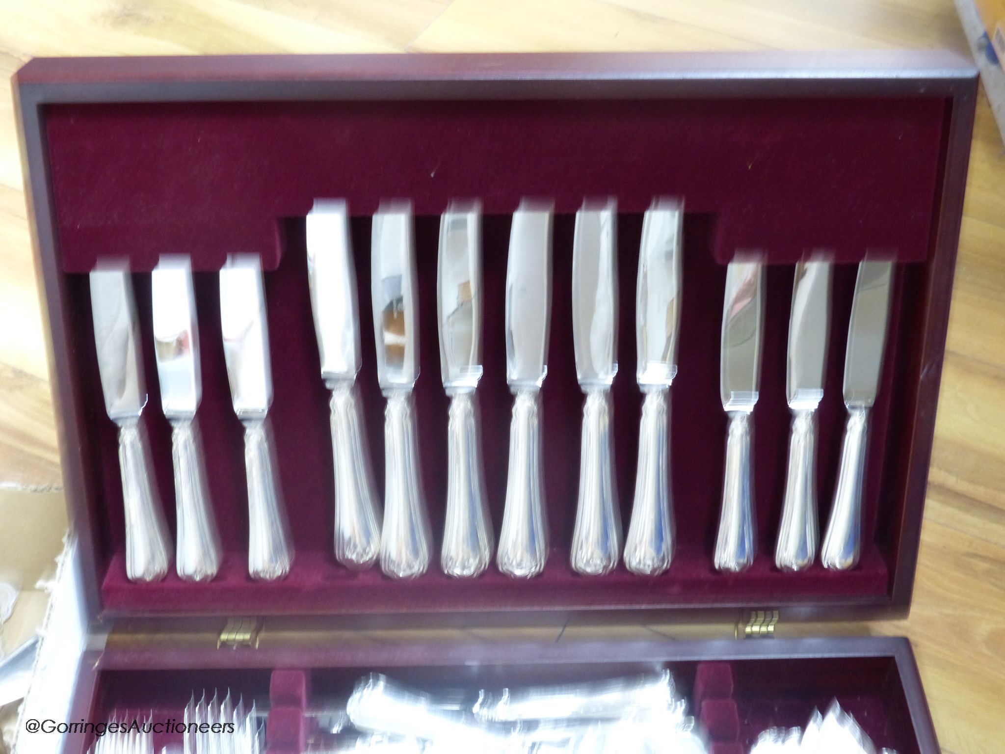 A modern part canteen of Italian Pampaloni sterling 925 cutlery